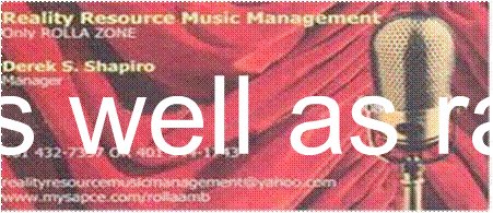 Reality Resource Music Management for Hip Hop, Rock, R&B, or Country as well as radio or voice over:realityresourscemusicmanagement@yahoo.com 678-760-1235